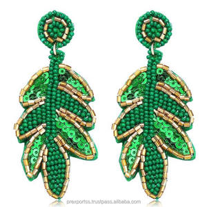 Pendientes de Aro con Cuentas de Hojas Góticas, Multicolores, Hechos a Mano, con Cristales de Imitación, para Mujer, Otoño, Halloween, Fiesta, Joyería de Moda - Product Image 2