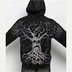 Nouveau sweat à capuche polaire pour homme 100 % coton, coupe droite, avec logo personnalisé brodé, demi-zip, épaules tombantes, épais, pour l'hiver - Product Image 5