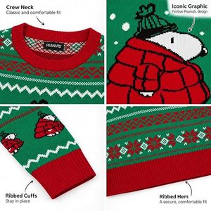 Suéter de Punto Personalizado para Hombre con Diseño Navideño de Dibujos Animados, Poliéster/Algodón, Tejido Jacquard, ODM OEM, Invierno - Product Image 5
