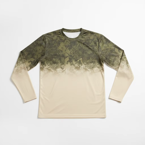 Chemise de pêche à manches longues UPF50+ en polyester, séchage rapide, évacuation de l'humidité, imprimé scène océanique, OEM ODM, fourniture en gros personnalisée - Product Image 2