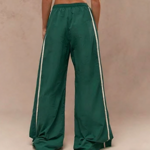 Custom Logo Nylon Flare <b>Pants</b> Wholesale Casual Women High Waist Wide Leg <b>Pants</b> Gym Sports Flared Sweatpants - Product Image 2
