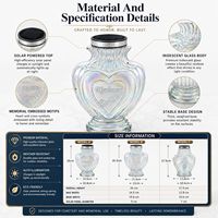 Lanterne solaire en verre pour cimetière avec motif croix et rose, design commémoratif, vente en gros, bougie commémorative Znicz, pot à bougie