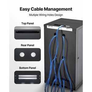 "23.6 Depth 22U Wall-Mounted Server <b>Cabinet</b> Rack Enclosure 300 Lbs Max Load <b>Lockable</b> Tempered Glass Data Center Solution" - Product Image 6