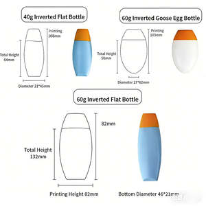 Flacon vide en PE de 40g/60g, pour fond de teint, crème solaire, crème isolante pour les mains de forme ovale, couleur et logo personnalisables - Product Image 2