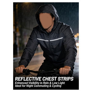 Mens Rain <b>Jacket</b> and Coats <b>Packable</b> <b>Lightweight</b> <b>Waterproof</b> Windbreaker Hooded <b>Jacket</b> for Golf Cycling Hiking Outdoor Sports - Product Image 2