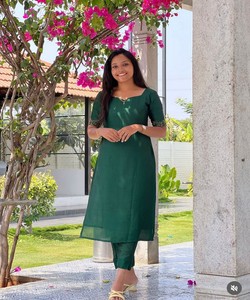 FANCY VICHITRA COTTON WEAVING TOP PENT SET <b>KURTI</b> DAILY WEAR WHOLESALE PRICE ETHNIC GARMENT - Product Image 3