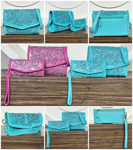 Ensemble assorti de deux pièces pour femmes, sac bandoulière en cuir de vache véritable de qualité supérieure 2025 et pochette en cuir véritable - Product Image 3