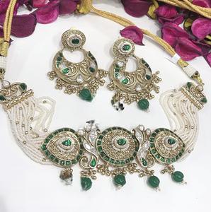 Ensemble collier et boucles d'oreilles en moissanite plaqué or, qualité supérieure, magnifique, pour mariage, bijoux pour femmes et filles - Product Image 2