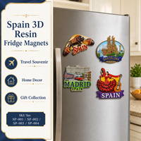 Souvenir personnalisé en résine 3D Espagne : Barcelone, Sagrada Familia, Madrid, Tourneuse de tauromachie – Forme sur mesure, robuste, écologique, vente en gros