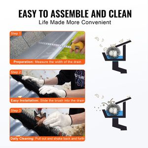 Spazzola per grondaie da 60 piedi di lunghezza totale con protezione antifoglie a livello del terreno da 5,25 pollici di diametro e manico da 5 pollici, strumenti per la pulizia - Product Image 6