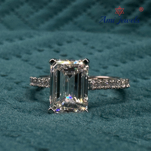 Magnifique bague en diamant émeraude cultivé en laboratoire de 3,48 carats en platine PT950 pour femmes - Product Image 1