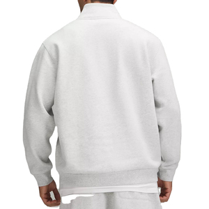 เสื้อฮู้ดผ้าฟลีซคุณภาพสูง ซิปครึ่งตัว พิมพ์ลายโลโก้ตามสั่ง ลายเรียบ ย้อมสี ทรงหลวม ใส่สบายสำหรับฤดูใบไม้ร่วง ผ้าฝ้าย 100% - Product Image 2