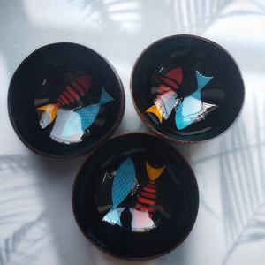 ชามกะลามะพร้าวทำด้วยมือเป็นมิตรกับสิ่งแวดล้อมจานเสิร์ฟอาหารเคลือบธรรมชาติตกแต่งมินิมอลสำหรับการตั้งแคมป์สูง - Product Image 4