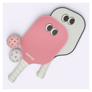 Durable Tournament Paddle Set Fibre Glass <b>Polymer</b> Honeycomb Core Soft PU/TPR Grip PinkWhite Color 16mm Thickness Crystal End Cap - Product Image 3