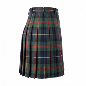 Jupe mini plissée en laine à carreaux pour femme, style tartan classique, décontractée, fabrication OEM ODM, couleurs personnalisées, faible MOQ - Product Image 3