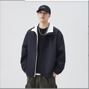 Blouson Coach Décontracté Personnalisable à Faible MOQ avec Logo, Col Rabattu, Coupe Ample, Fermeture Éclair, en Polyester Teint en Fil Fini - Product Image 5