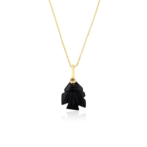 Collar de Moda con Colgante de Pez Tallado a Mano en Latón Chapado en Oro de 18k con Piedras Preciosas, Diseño Animal, Joyería para Mujer - Product Image 6