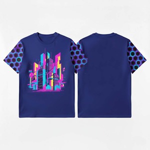 T-shirt imprimé ample à manches courtes pour homme, style streetwear, en coton épais, pour la vente en gros aux États-Unis et en Europe - Product Image 2