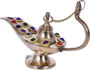 โคมไฟอลาดินลายนูนทำจากทองเหลืองงานแฮนด์เมดดีไซน์ล่าสุดตกแต่งด้วยโคมไฟน้ำมันอลาดินสีทองไม่เหมือนใคร - Product Image 5