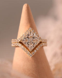 IGI/GIA Lab Grown Vintage 14k or blanc mariage/bague de fiançailles diamant taille unisexe pour cadeau de fête d'anniversaire diamant coupe poire - Product Image 4