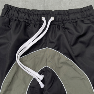 Pantalones Deportivos para Hombre, Color Negro Oliva, con Bloques de Color, Cintura Elástica con Cordón, Secado Rápido, Estilo Casual Otoñal, Tela Ligera - Product Image 4