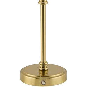 Lámpara de Mesa de Latón Dorado de Diseño con Base de Mármol y Pantalla de Tela para Decoración de Interiores - Product Image 2