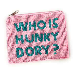 Silver Seed Beads Slogan <b>Coin</b> Pouch Funny Quote Camille Hand Beaded Embroidery Clutch Zipper <b>Wallet</b> Handmade Compact - Product Image 6