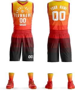 Ensembles de vêtements de sport de basketball personnalisés pour hommes, uniformes de basketball par sublimation, vêtements de basketball à séchage rapide, logos brodés - Product Image 3
