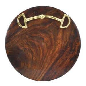 Bandejas decorativas de madera para servir té y aperitivos, bandeja redonda para pizza, diseño de bocado de caballo plateado, últimas bandejas de bambú, suministros para hoteles - Product Image 4