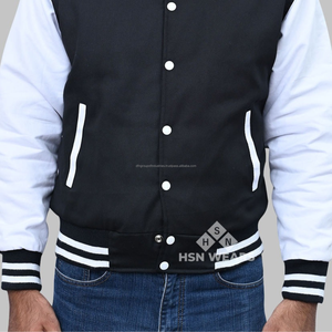 Veste universitaire en molleton de coton pour hommes, livraison rapide, col montant, veste enduite Letterman - Product Image 5