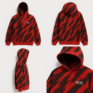 Autumn Eco-Friendly <b>Men's</b> Oversized Zipper-Up Long Hoodie High Quality 100% Cotton Fleece Lightweight Breathable Embroidered - Product Image 3