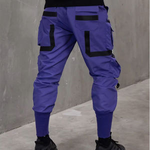 Pantalones Cargo Tácticos Techwear Morados para Hombre 2026, Joggers Urbanos Multibolsillos Estilo Hip Hop Cyberpunk con Cintas, Pantalones Tácticos - Product Image 4