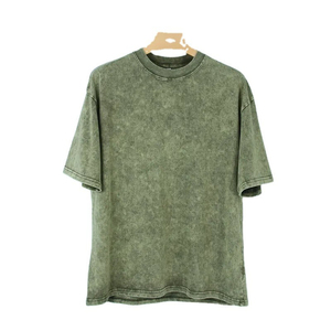 T-shirt vieilli personnalisé OEM/ODM avec logo – Qualité supérieure, prix usine, respirant, léger, confortable – Vêtement streetwear vintage - Product Image 1