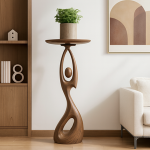 Table d'appoint en bois massif en gros, table d'appoint moderne, tabourets, décoration de salon, table sculpturale, décoration de la maison, meubles, ottomanes uniques - Product Image 3