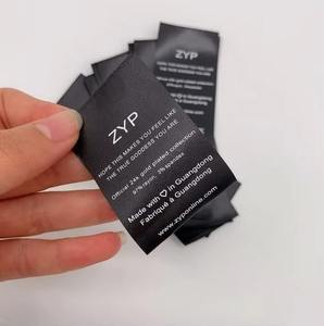 Etiquetas Tejidas Personalizadas de Lujo Ecológicas de Corte Recto, Etiquetas de Satén Negro para Prendas, Etiquetas de Marca de Ropa de Calidad, Diseño de Logotipo Personalizado para Camisas - Product Image 5