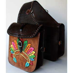 Sac de selle western en cuir véritable de qualité supérieure, fait main, sac de taille haute pour l'équitation, équipement équestre décoratif, étiquette OEM - Product Image 3