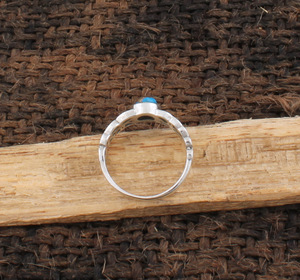 Natural Blue Copper Turquoise Bezel Setting 925 Sterling <b>Silver</b> Classic <b>Statement</b> Jewelry Oval <b>Ring</b> Women Boho Wholesale - Product Image 2