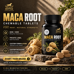 Suplemento de Extracto de Raíz de Maca Halal Elma Food, 60 Tabletas Masticables, Apoyo Energético para Hombres, Metabolismo, Circulación, GMP, HACCP - Product Image 1