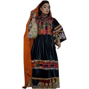 High Quality Afghani Maxi <b>Dress</b> Women O-Neck <b>Long</b> Sleeve Embroidered Lace Patchwork A-Line Loose Fit Party Wear Casual <b>Dresses</b> - Product Image 1