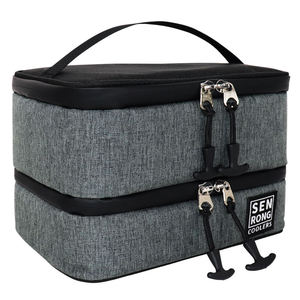 Neoprene Zipper Closure Handle Lunch Box Keep Cold Food Storage Sen Rong Insulated Cooler Bag Gray Cooler Bags - Product Image 6