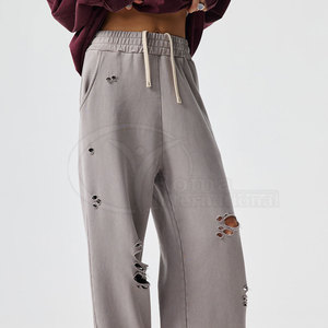 Pantalones Deportivos con Logo Personalizado, Estilo Vintage, Desgastados por el Sol, de Algodón y Felpa, para Hombre - Product Image 3