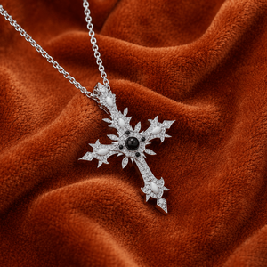 Luxury Moissanite Gothic Cross Pendant Necklace Iced Out Hip Hop <b>Charm</b> <b>Silver</b> Tone Pave Unisex Jewelry Gift - Product Image 3
