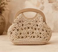 Tas Selempang Rajut Bohemian dari Rafia Bentuk Clutch Warna Hijau dengan Pegangan Atas, Tas Pantai Wanita, Tahan Lama, Ramah Lingkungan, Bergaya, untuk Sehari-hari