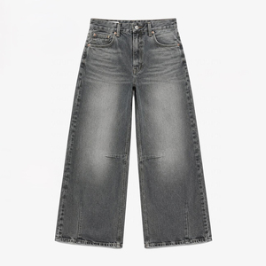 Pantalons en jean pour hommes, jeans vintage, denim foncé, pour les marques de streetwear américaines, fournisseur en gros OEM, étiquette privée. - Product Image 3