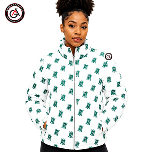 Chaqueta Larga Acolchada con Bordado de la Hermandad Iota Phi Lambda |   Sudadera Impermeable y Cortavientos para Mujer, Estilo Griego, para Invierno - Product Image 1