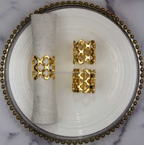 Anneaux de serviette polis or de créateur en laiton de qualité supérieure, parfaits pour la décoration de la vaisselle de banquet d'hôtel et de restaurant - Product Image 3