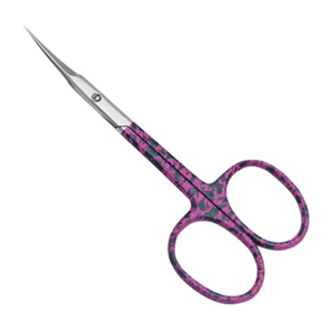 Ciseaux à cuticules professionnels de qualité supérieure, lame argentée, manche en papier violet, outil de coupe pour manucure - Product Image 1