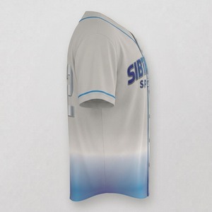 Camiseta de Béisbol Sublimada Personalizada, Gris Azul Degradado, con Botones, Ropa Deportiva Personalizada para Equipos, Ligera y Transpirable - Product Image 2