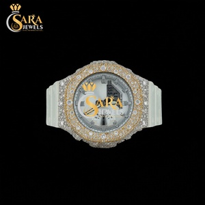 Luxury Square Diamond <b>Watch</b> VVS Moissanite <b>rubber</b> strap <b>watch</b> Iced Roman Numeral Premium Jewelry From India - Product Image 4