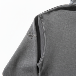 Sudadera de algodón con capucha gris para hombre, de manga corta, corte holgado, estilo casual, con logo frontal, anti-pilling - Product Image 5